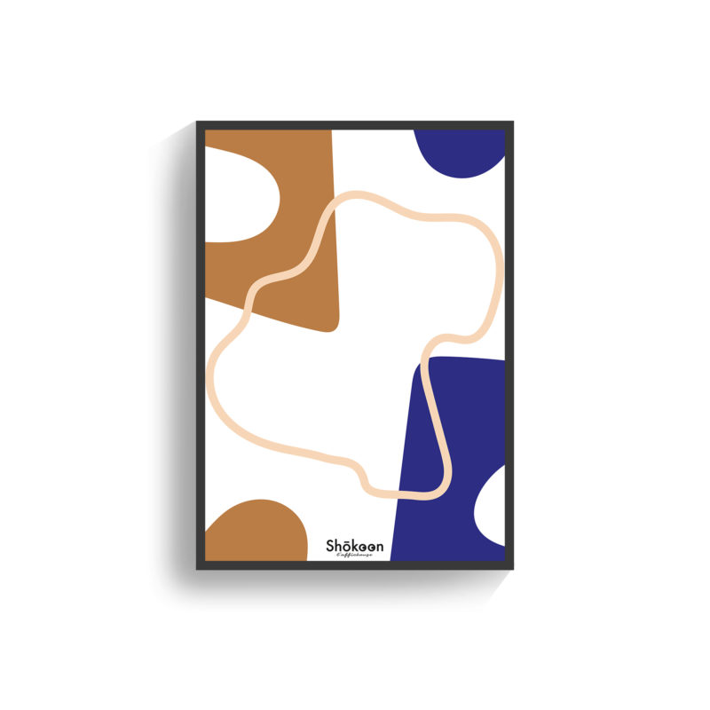 affiche-poster-deco-art-moderne-abstrait-forme-geometrique-camel-bleu-rose-www-shokoon-lafficheuse-com