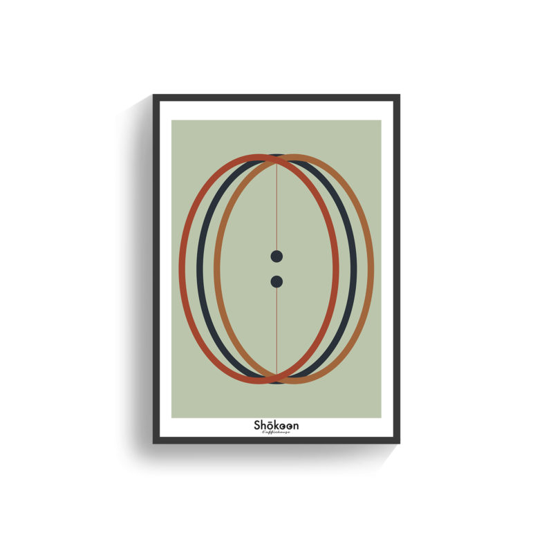 affiche-poster-deco-design-contemporain-graphique-forme-rond-terracotta-olive-bleu-www-shokoon-lafficheuse-com