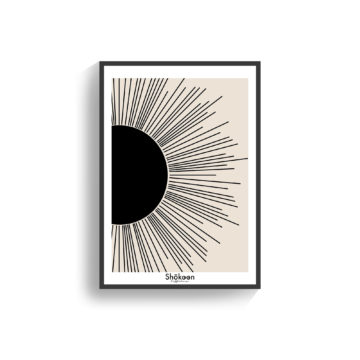 affiche-poster-deco-design-minimaliste-tendance-forme-soleil-noir-beige-www-shokoon-lafficheuse-com