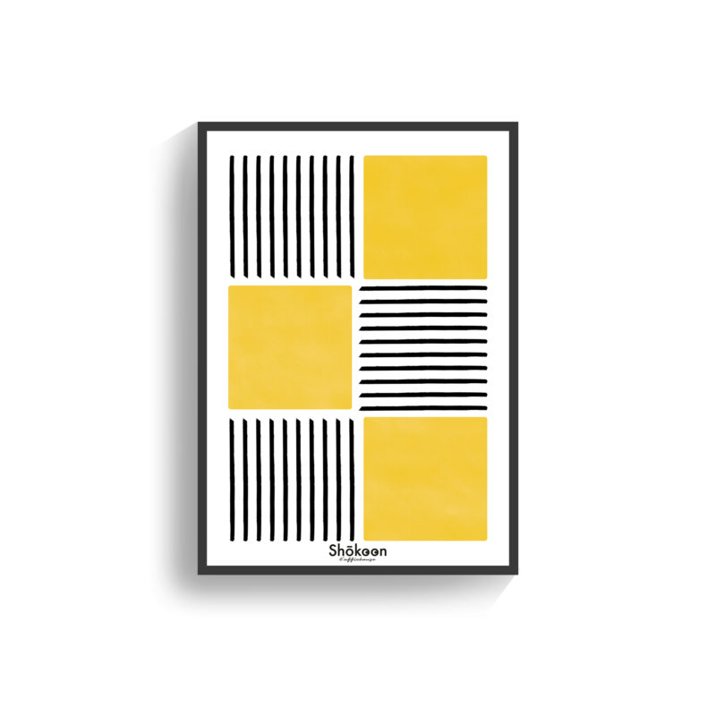 affiche-poster-deco-interieur-design-graphique-forme-geometrique-jaune-noir-www-shokoon-lafficheuse-com