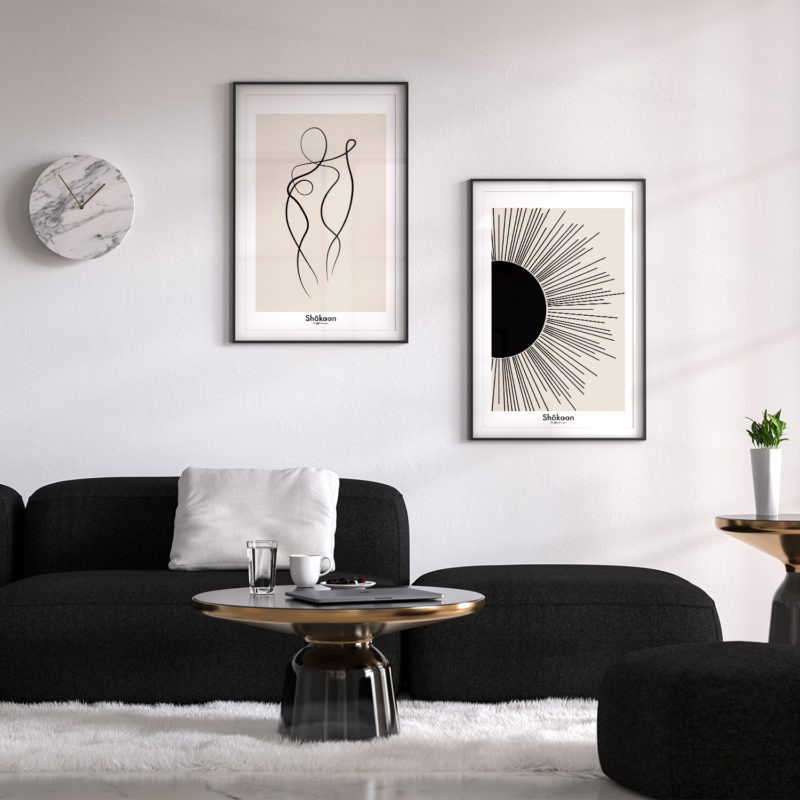affiche-poster-deco-minimaliste-abstrait-lineart-femme-soleil-www-shokoon-lafficheuse-com