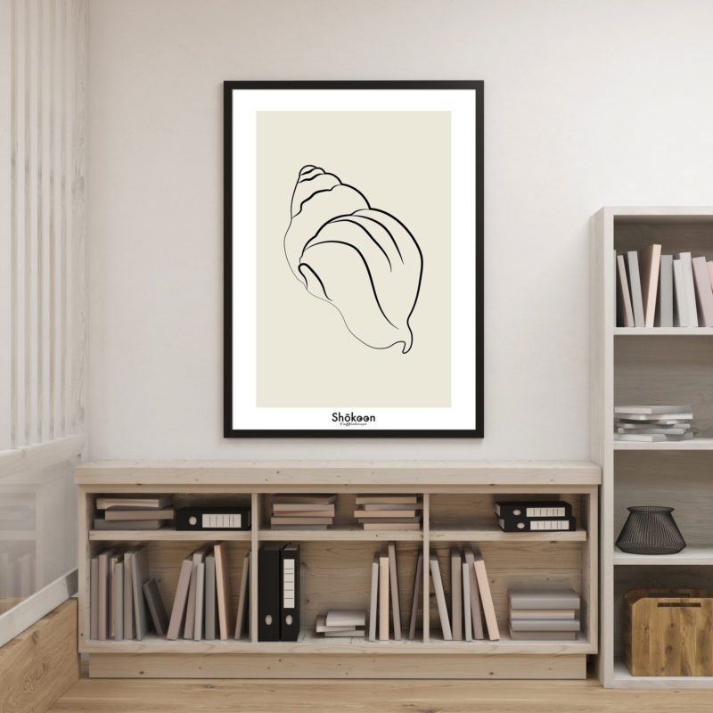 affiche-poster-deco-minimaliste-coquillage-lineart-mer-www-shokoon-lafficheuse-com