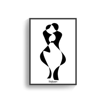 affiche-poster-deco-moderne-art-contemporain-arty-forme-noir-corps-femme-couple-amour-www-shokoon-lafficheuse-com