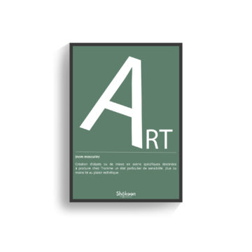 affiche-poster-deco-moderne-contemporain-definition-mot-art-lettre-vert-blanc-www-shokoon-lafficheuse-com