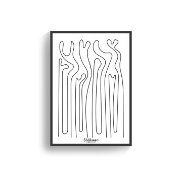 affiche-poster-deco-murale-design-abstrait-lineart-forme-trait-corps-arbre-femme-noir-www-shokoon-lafficheuse-com