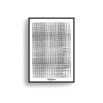 affiche-poster-deco-tendance-graphique-trait-quadrillage-grillage-tissage-noir-blanc-www-shokoon-lafficheuse-com