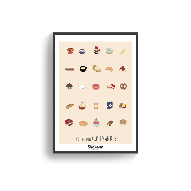 illustration-affiche-poster-deco-gateau-patisserie-boulangerie-gourmandise-color-pain-chocolat-www-shokoon-lafficheuse-com