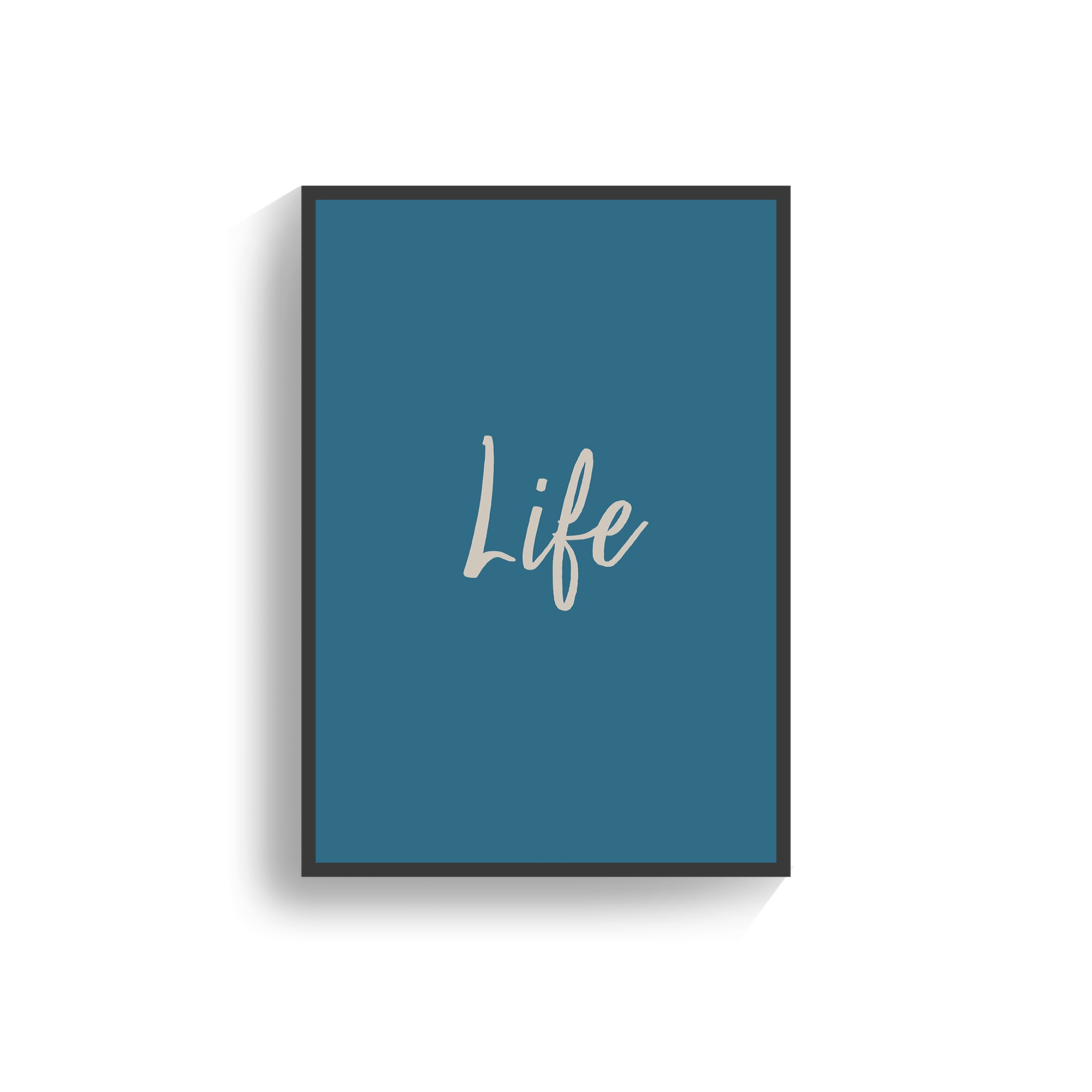 affiche-typographique-texte-life-fond-bleu-www-shokoonlafficheuse-com