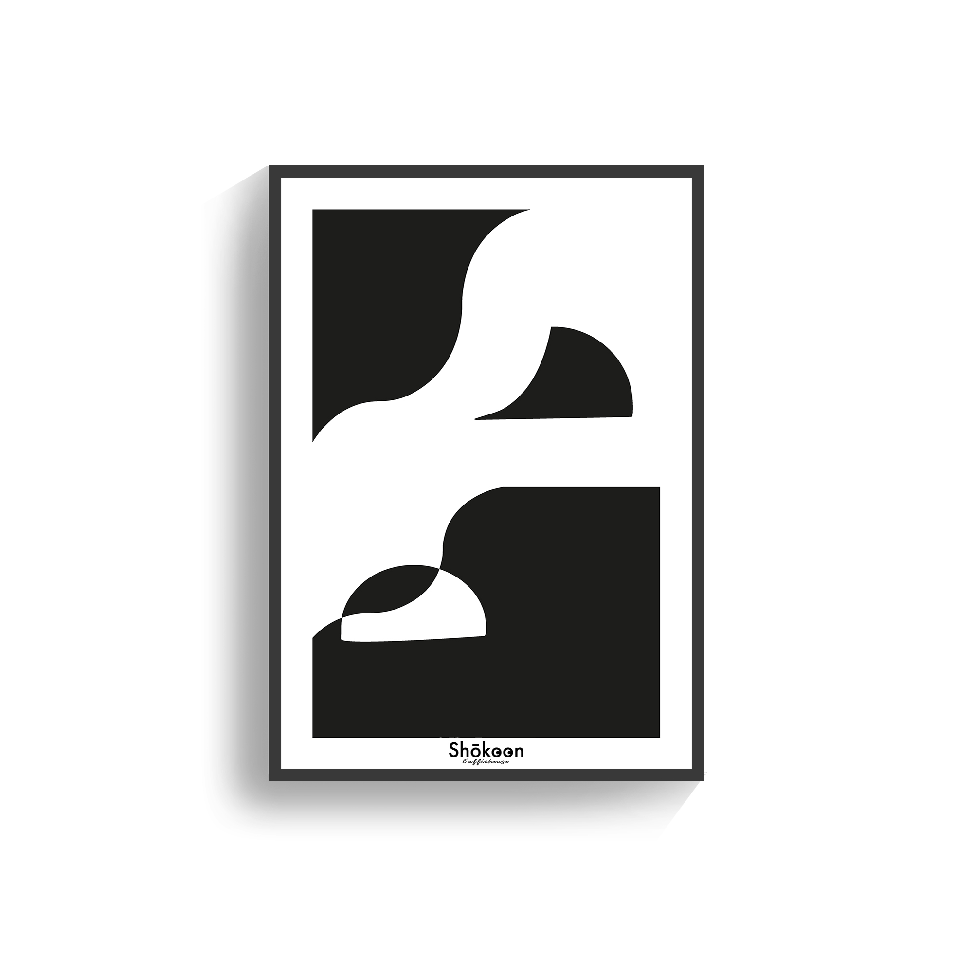 affiche-abstraite-art contemporain-noir-et-blanc-shokoonlafficheuse-com